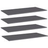 vidaXL Bookshelf Boards 4 pcs High Gloss Grey 100x50x1.5 cm Engineered Wood