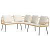 vidaXL Garden Sofa Set 2 pcs Natural Poly Rattan