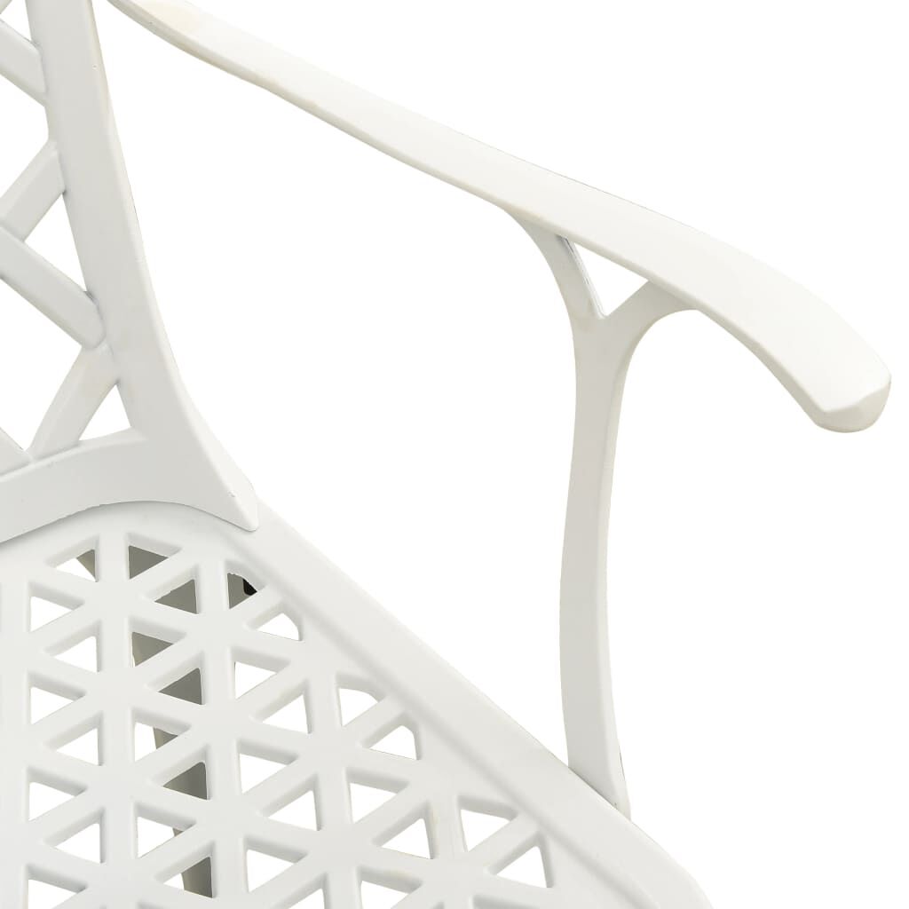 vidaXL Garden Chairs 2 pcs Cast Aluminium White
