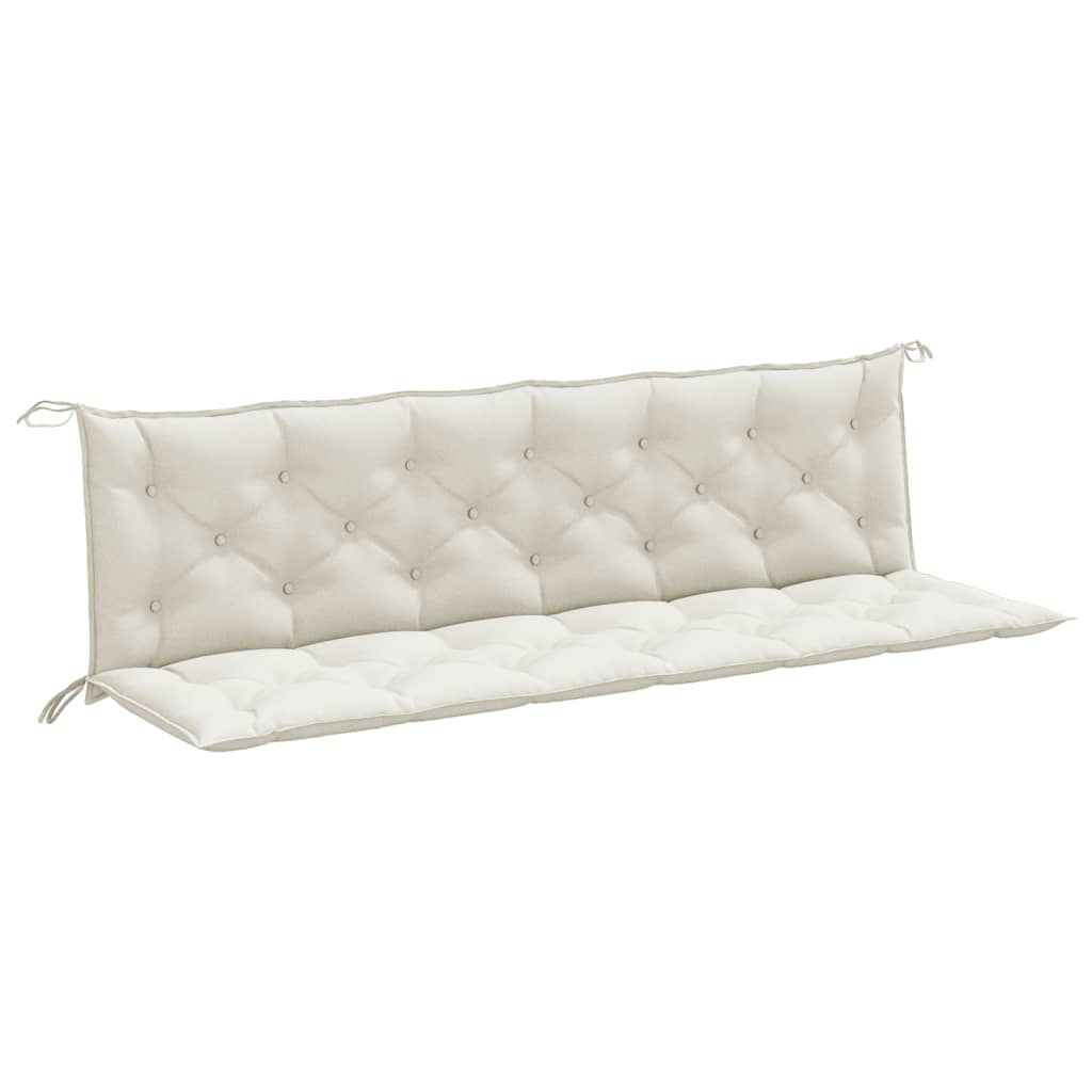 vidaXL Garden Bench Cushions 2 pcs Melange Cream 200x50x7 cm Fabric
