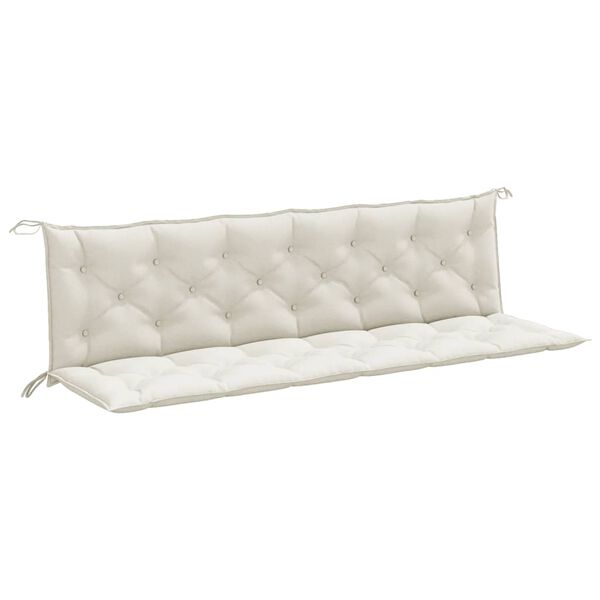 vidaXL Garden Bench Cushions 2 pcs Melange Cream 200x50x7 cm Fabric