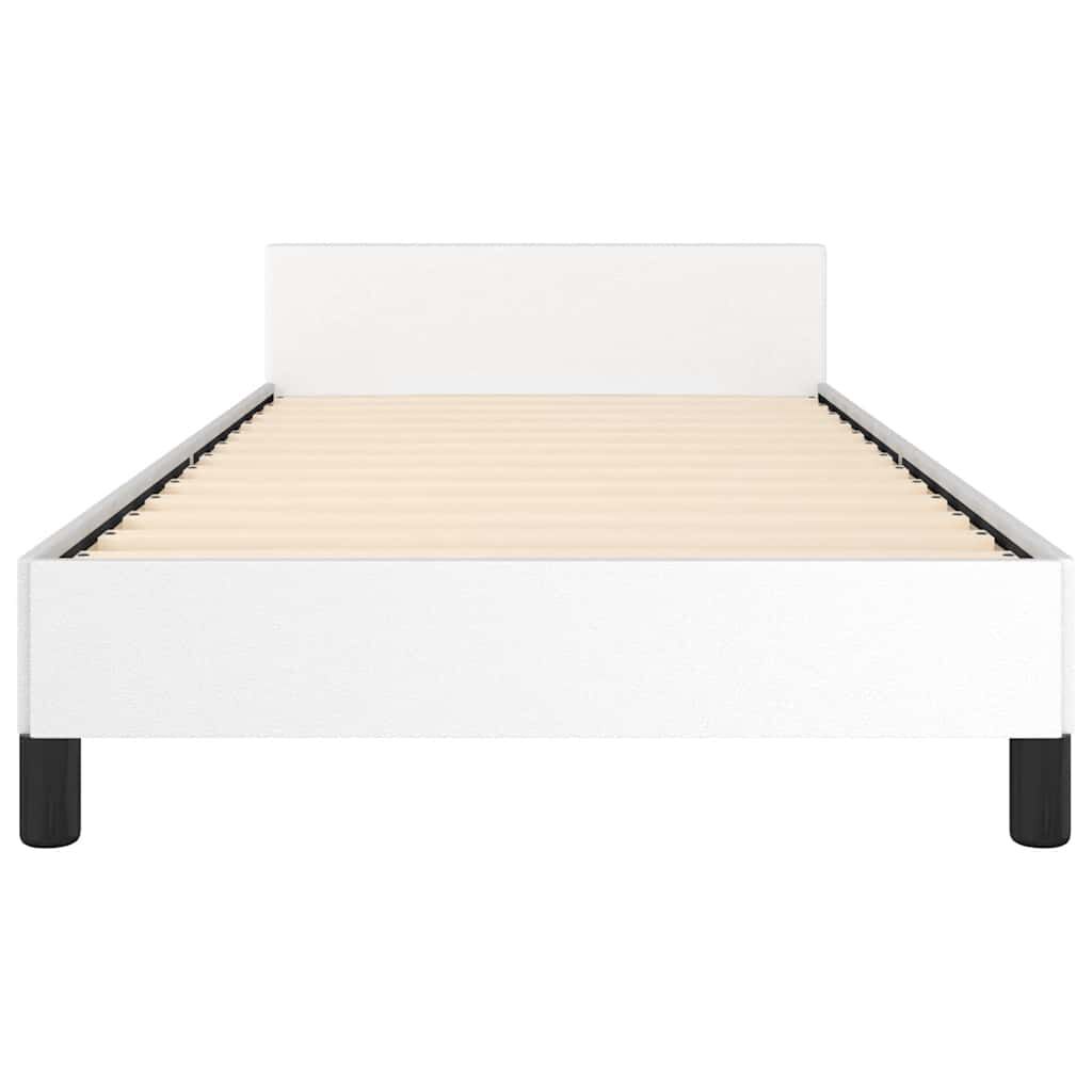 vidaXL Bed Frame without Mattress White Twin Faux Leather