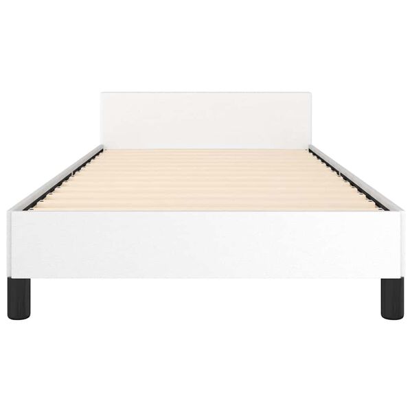 vidaXL Bed Frame without Mattress White Twin Faux Leather