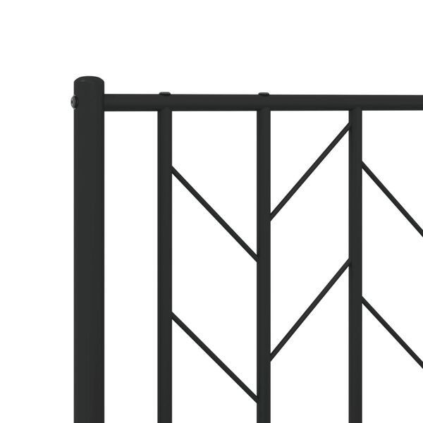 vidaXL Metal Bed Frame without Mattress with Footboard Black 100x200cm