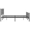 vidaXL Metal Bed Frame without Mattress with Footboard Black 150x200cm