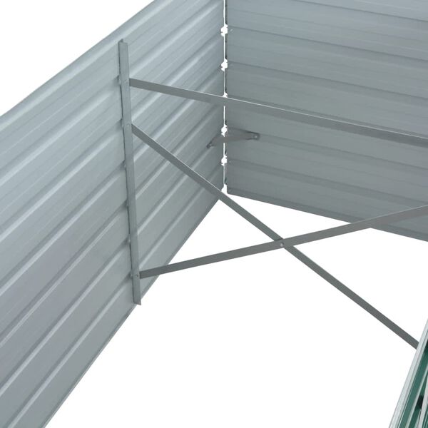 vidaXL Garden Raised Bed Galvanised Steel 240x80x77 cm Green