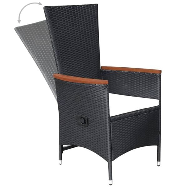 vidaXL 5 Piece Garden Dining Set Black