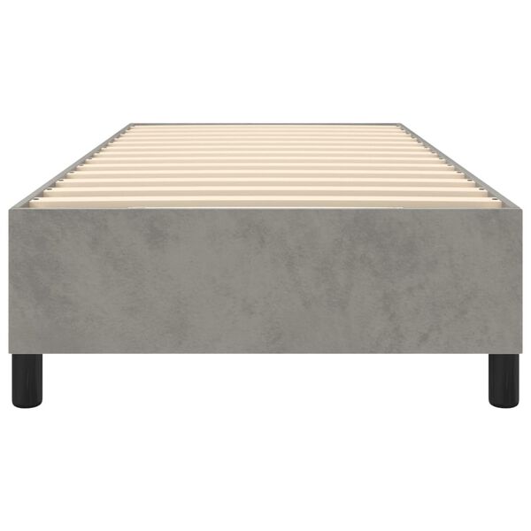 vidaXL Bed Frame without Mattress Light Grey Twin Velvet (US Only)