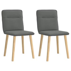 vidaXL Dining Chairs 2 pcs Dark Grey Fabric
