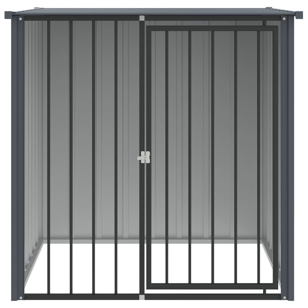 vidaXL Dog House with Roof Black 110x103x109 cm Galvanised Steel
