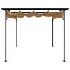vidaXL Pergola with Retractable Roof Taupe 3x3 m Steel 180 g/m&sup2;