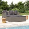 vidaXL Sunbed with Cushions Grey 182x118x63 cm Poly Rattan