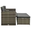 vidaXL 3 Piece Garden Lounge Set with Cushions Poly Rattan Grey