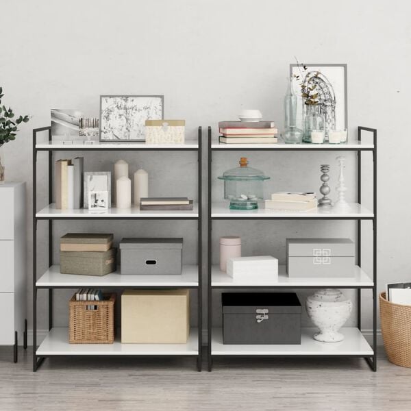 vidaXL Bookshelf Boards 8 pcs High Gloss White 80x50x1.5 cm Engineered Wood