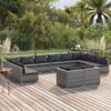 vidaXL 12 Piece Garden Lounge Set with Cushions Grey Poly Rattan