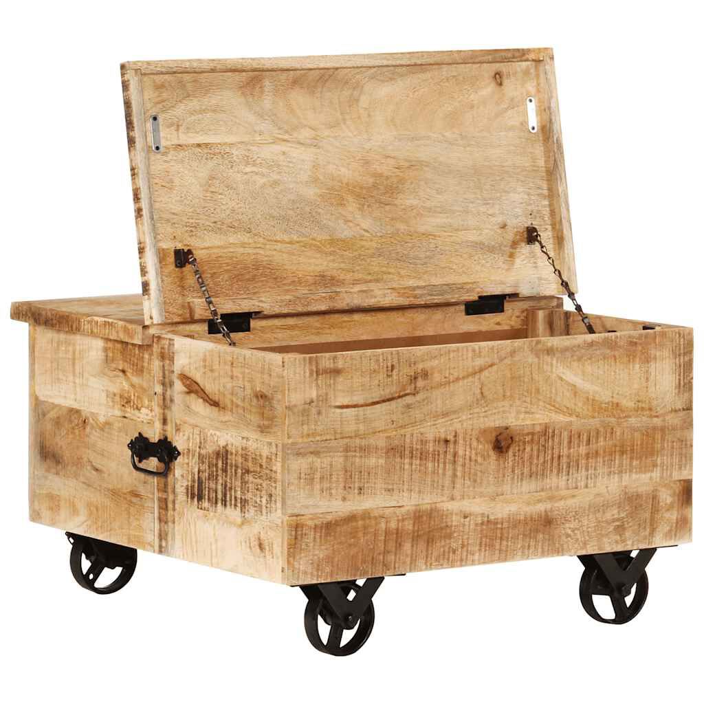 vidaXL Coffee Table Rough Mango Wood 70x70x40 cm