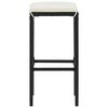 vidaXL Bar Stools with Cushions 3 pcs Black Poly Rattan