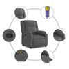 vidaXL Massage Recliner Chair Dark Grey Fabric