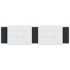 vidaXL Headboard Cushion "Zadar" White and Black 183 cm King Faux Leather