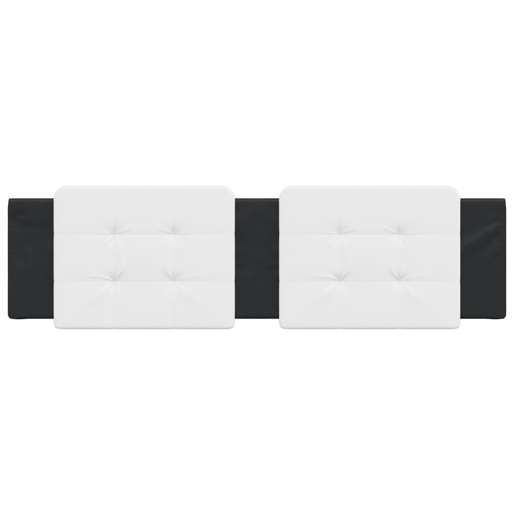 vidaXL Headboard Cushion "Zadar" White and Black 183 cm King Faux Leather
