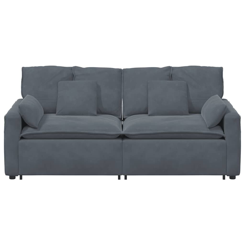 vidaXL Modular Sofa with Cushions Dark Grey