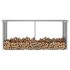 vidaXL Garden Log Storage Shed Galvanised Steel 330x92x153 cm Grey