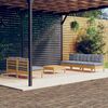 vidaXL 6 Piece Garden Lounge Set with Grey Cushions Pinewood