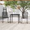 vidaXL 3 Piece Garden Dining Set Black