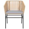 vidaXL 3 Piece Garden Dining Set with Cushions Brown Poly Rattan Glass