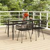 vidaXL 5 Piece Garden Dining Set Black Poly Rattan