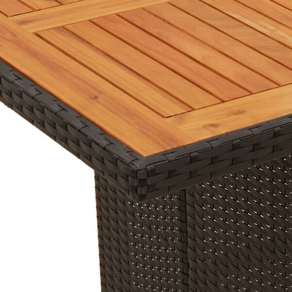 vidaXL 9 Piece Garden Bistro Set with Cushions Brown Poly Rattan