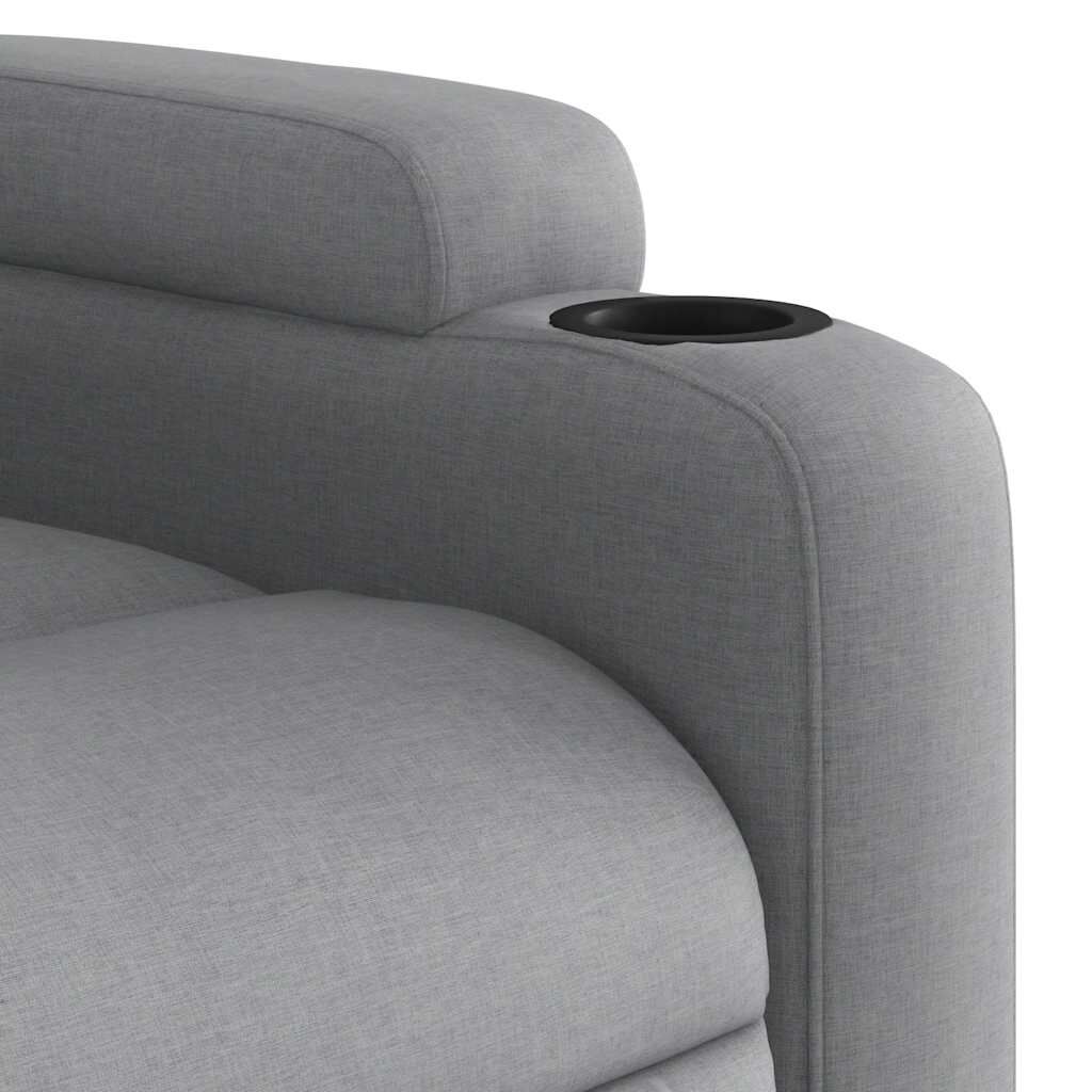 vidaXL Electric Stand up Massage Recliner Chair Light Grey Fabric