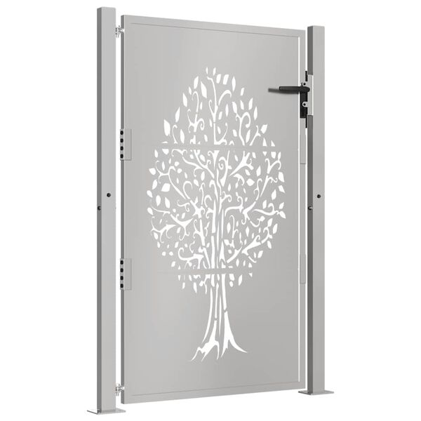 vidaXL Garden Gate 105x155 cm Corten Steel Tree Design
