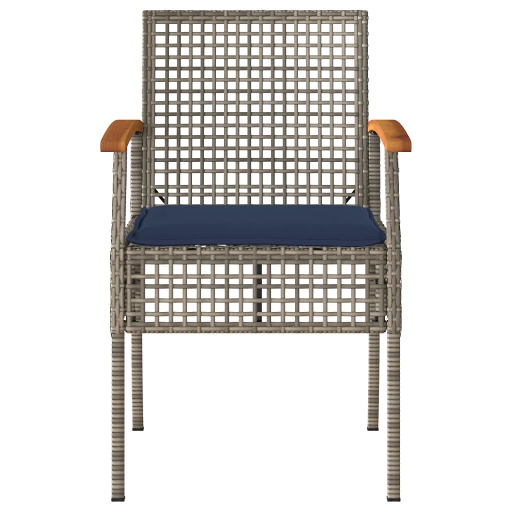 vidaXL 4 Piece Garden Lounge Set with Cushions Grey Poly Rattan