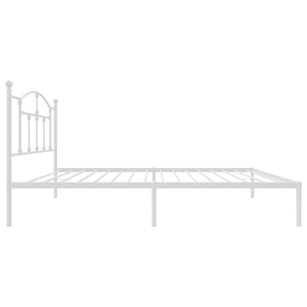 vidaXL Metal Bed Frame without Mattress with Headboard White 100x190cm