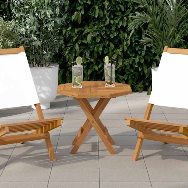 vidaXL Table Top 50x50x2.5 cm Octagonal Solid Wood Teak