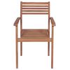vidaXL Stackable Garden Chairs with Cushions 8 pcs Solid Teak Wood