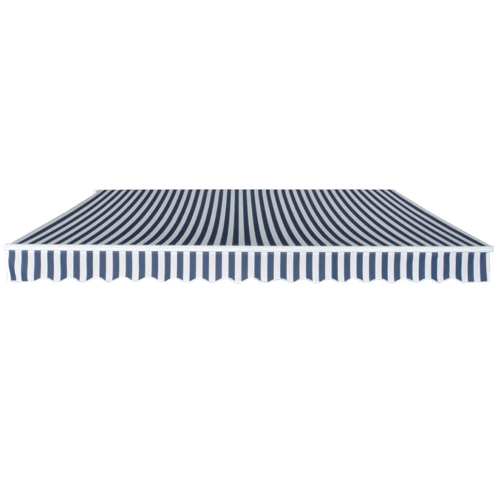 vidaXL Folding Awning Manual Operated 400 cm Blue/White