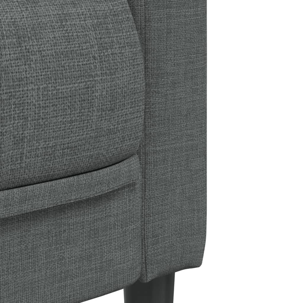 vidaXL Sofa 2-Seater Dark Grey Fabric