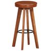 vidaXL Bar Chairs 2 pcs Real Leather and Solid Acacia Wood
