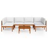 vidaXL 7 Piece Garden Lounge Set with Cushions Cream Wood Acacia&Rope