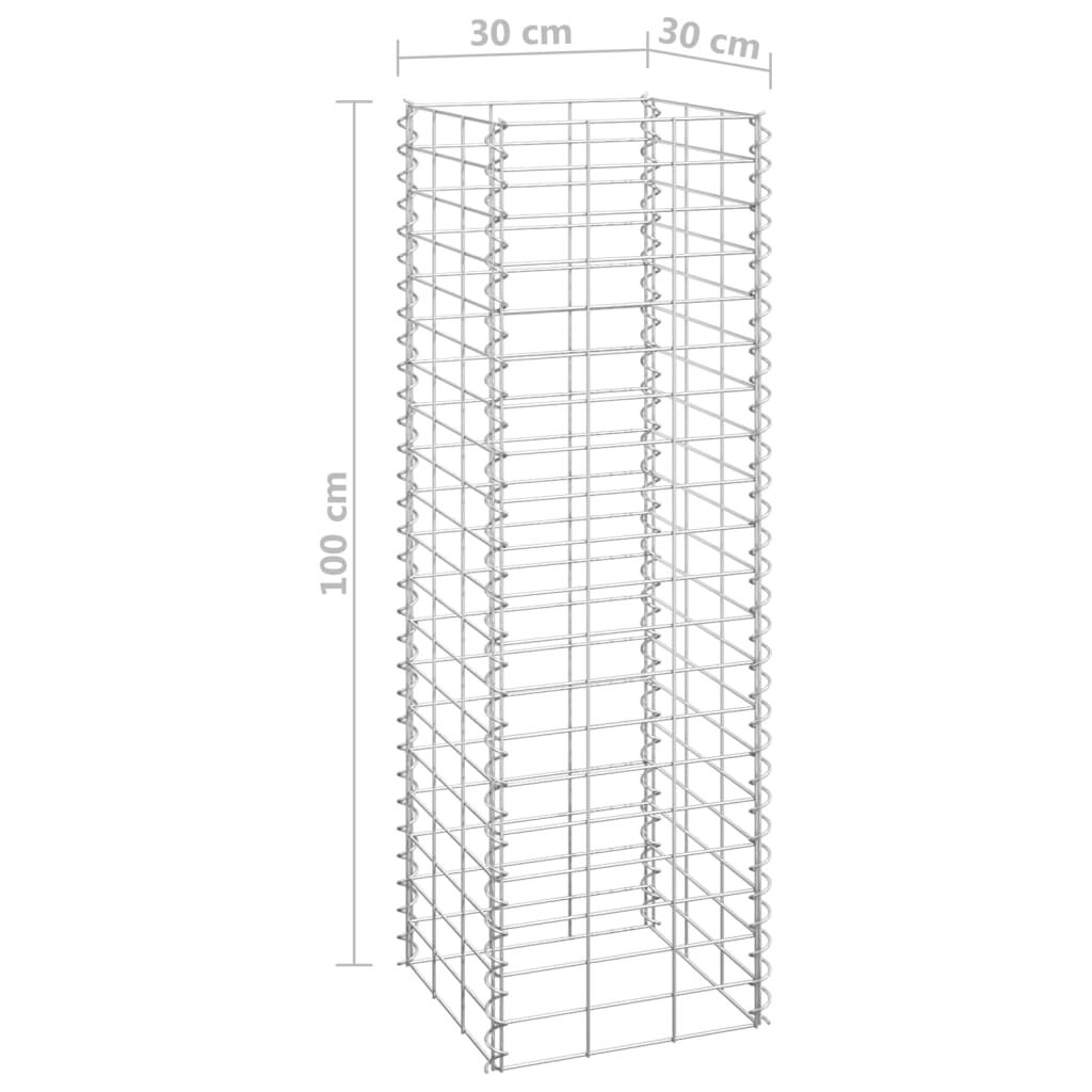 vidaXL Gabion Raised Beds 3 pcs 30x30x100 cm Iron