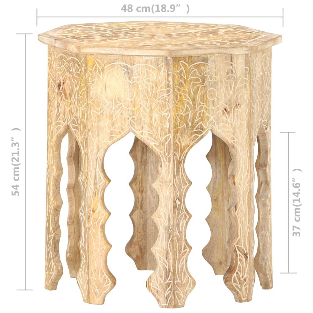 vidaXL Side Table Ø48 cm Solid Mango Wood
