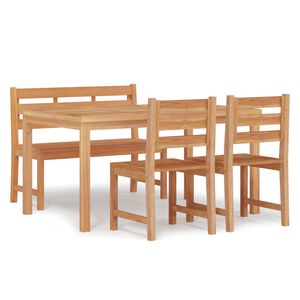 vidaXL 4 Piece Garden Dining Set Solid Wood Teak