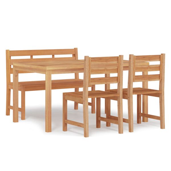 vidaXL 4 Piece Garden Dining Set Solid Wood Teak