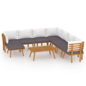 vidaXL 9 Piece Garden Lounge Set with Cushions Solid Wood Acacia
