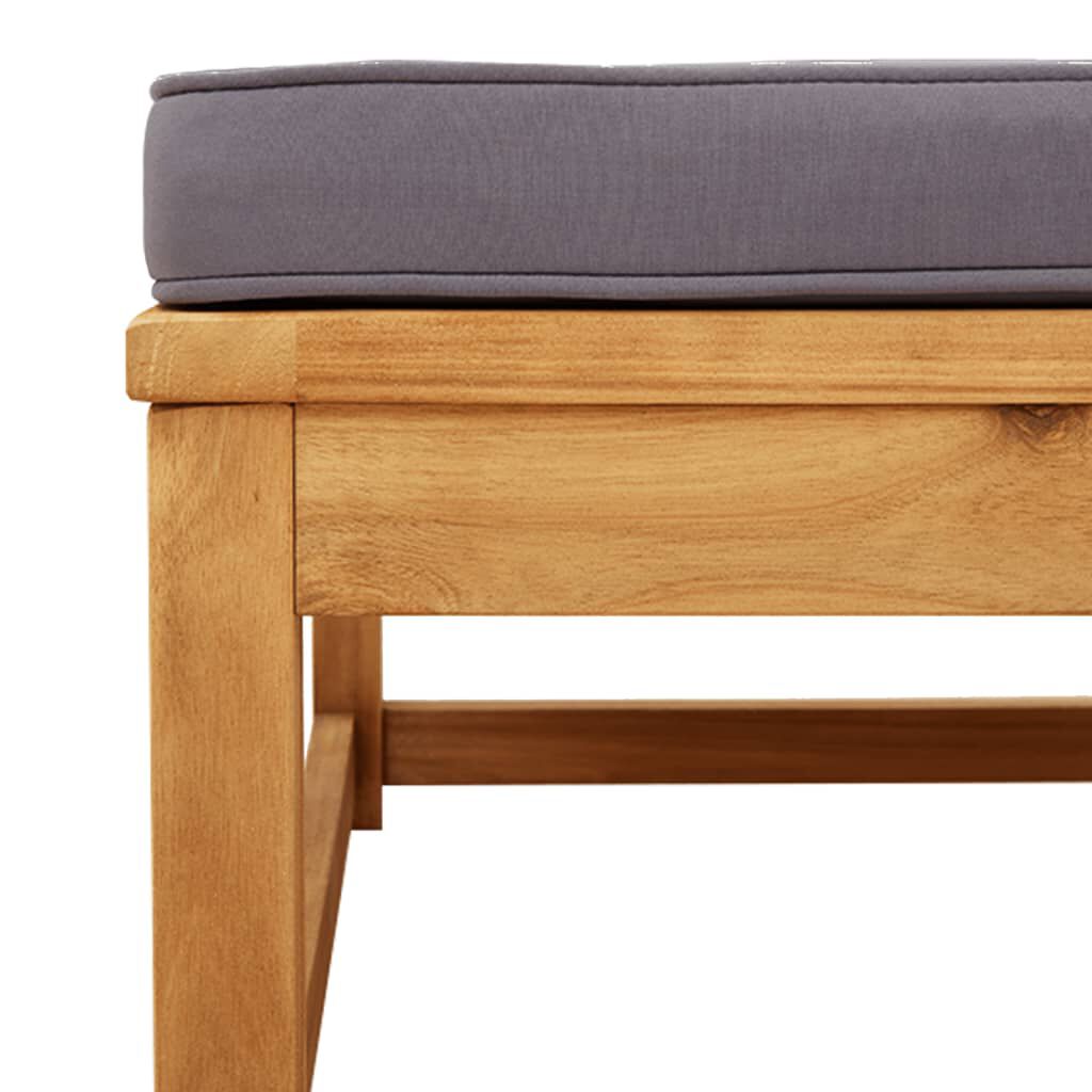 vidaXL Garden Footstool with Cushions Solid Wood Acacia