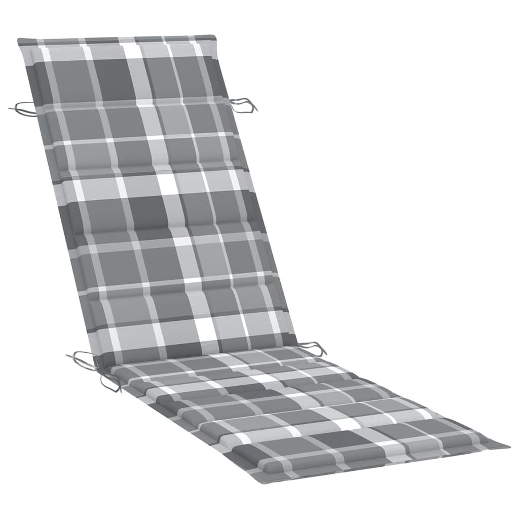 vidaXL Garden Sun Lounger with Table and Cushion Solid Acacia Wood