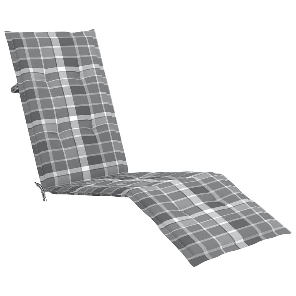 vidaXL Outdoor Deck Chair with Footrest and Cushion Solid Acacia Wood