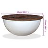 vidaXL Coffee Table Solid Reclaimed Wood White Bowl Shape